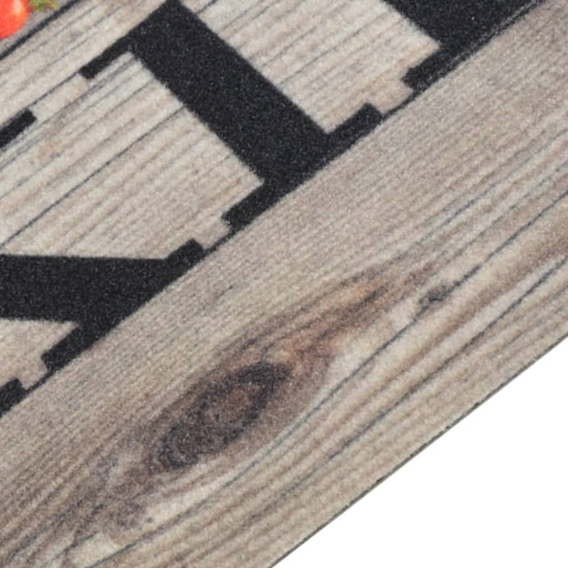 Load image into Gallery viewer, Vidaxl keukenmat wasbaar cooking-print 45x150 cm fluweel grijs
