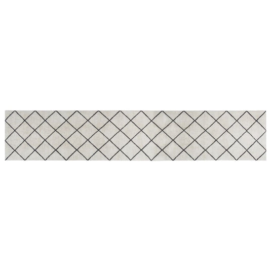Vidaxl keukenmat wasbaar geblokt 60x300 cm fluweel