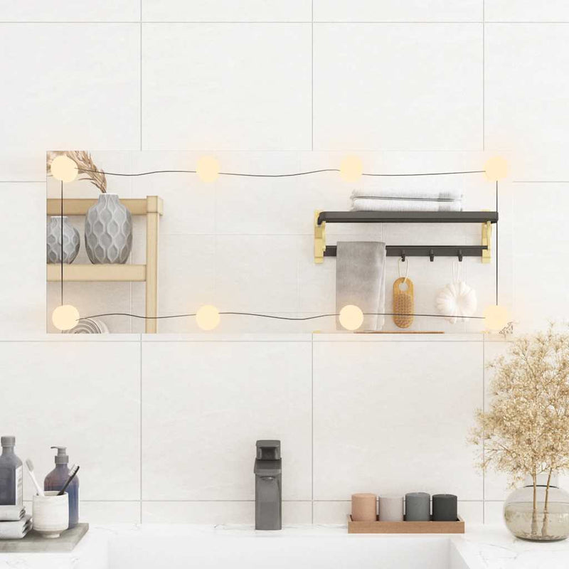 Load image into Gallery viewer, Vidaxl wandspiegel met led's rechthoekig 30x80 cm glas
