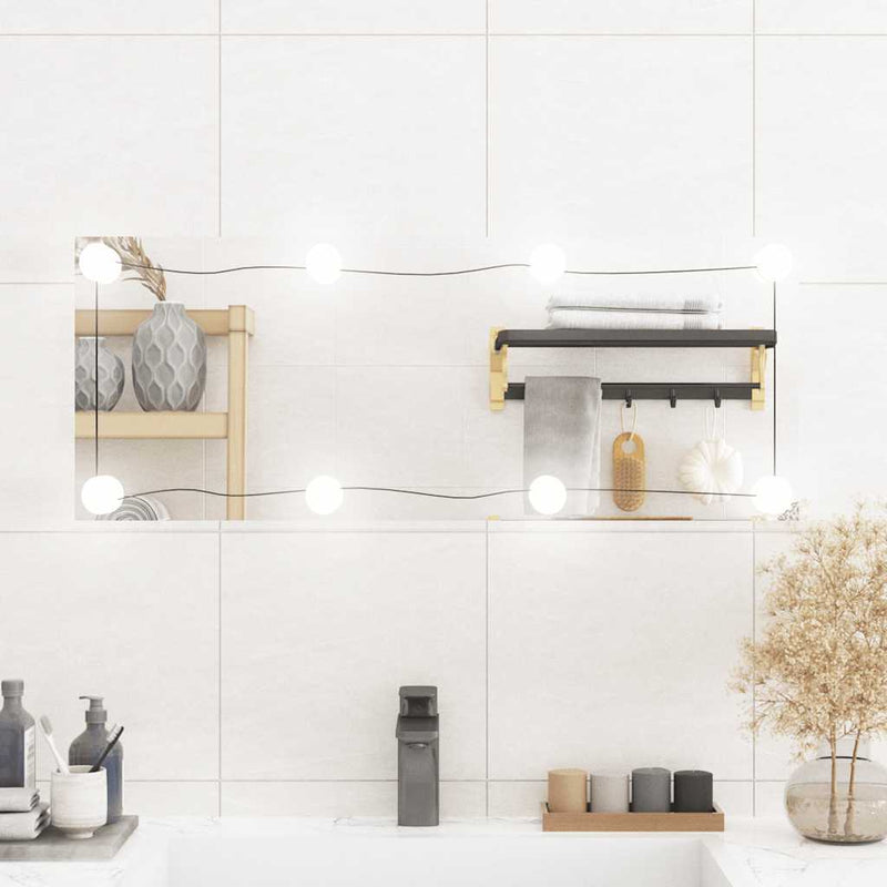 Load image into Gallery viewer, Vidaxl wandspiegel met led's rechthoekig 30x80 cm glas
