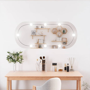 Vidaxl wandspiegel met led's ovaal 40x90 cm glas