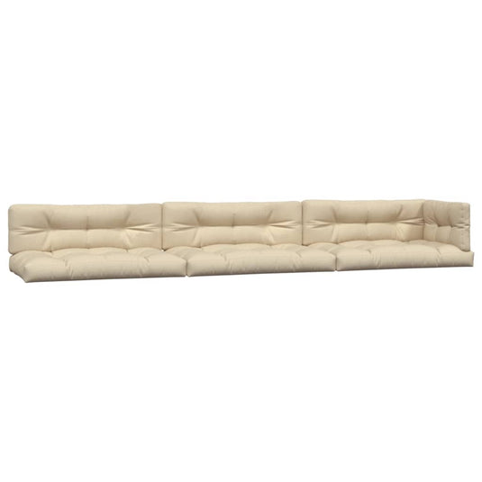 VidaXL Palletkussens 7 st stof beige