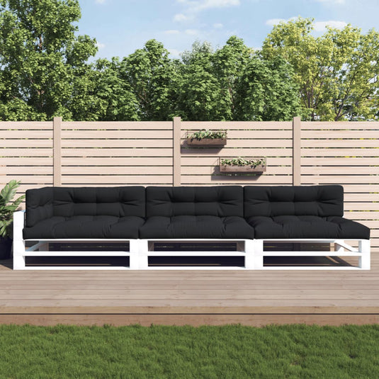 VidaXL Palletkussens 7 st stof zwart