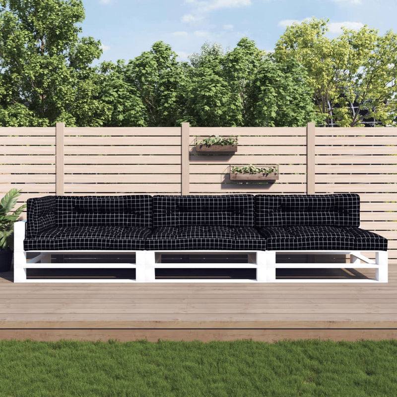 Load image into Gallery viewer, VidaXL Palletkussens 7 st stof ruitpatroon zwart
