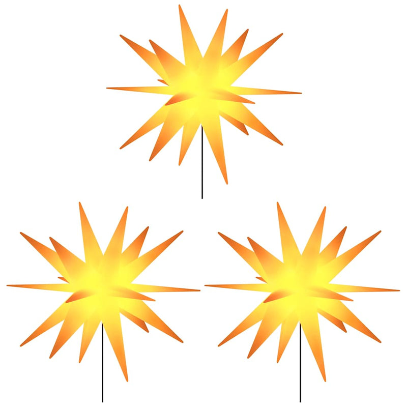 Load image into Gallery viewer, VidaXL Kerstlampen met grondpin en LED's 3 st 57 cm geel
