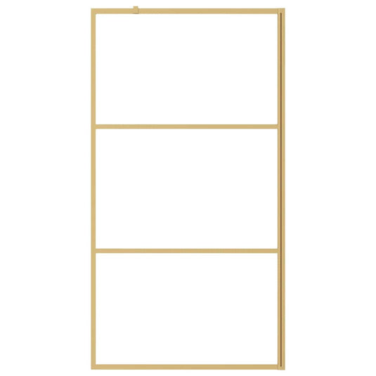 Vidaxl inloopdouchewand transparant 100x195 cm esg-glas goudkleurig