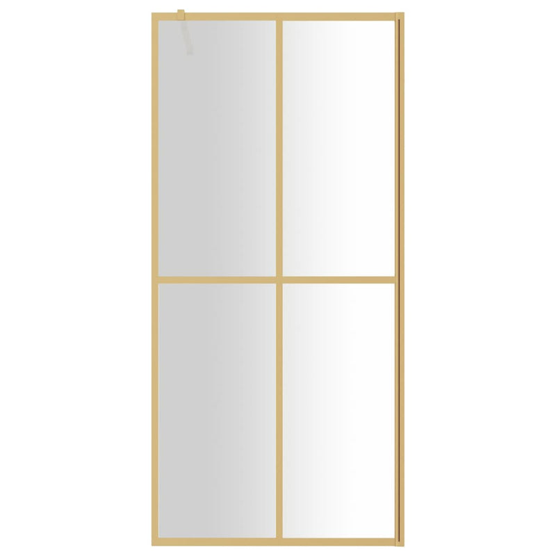 Load image into Gallery viewer, Vidaxl inloopdouchewand transparant 80x195 cm esg-glas goudkleurig
