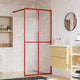 Vidaxl inloopdouchewand transparant 90x195 cm esg-glas rood