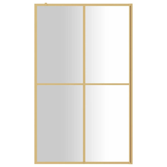 VidaXL Inloopdouchewand transparant 118x195 cm ESG-glas goudkleurig
