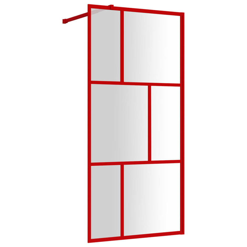 Load image into Gallery viewer, Vidaxl inloopdouchewand transparant 80x195 cm esg-glas rood
