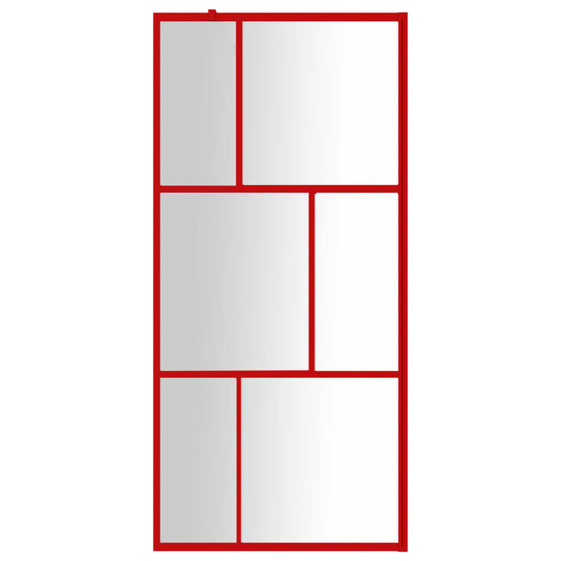 Load image into Gallery viewer, Vidaxl inloopdouchewand transparant 80x195 cm esg-glas rood
