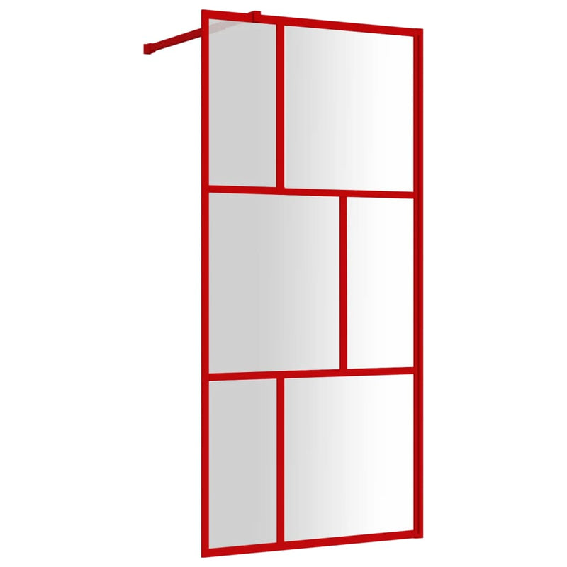 Load image into Gallery viewer, Vidaxl inloopdouchewand transparant 90x195 cm esg-glas rood
