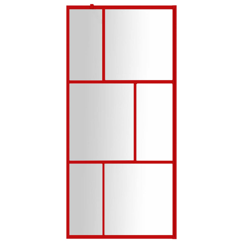 Load image into Gallery viewer, Vidaxl inloopdouchewand transparant 90x195 cm esg-glas rood
