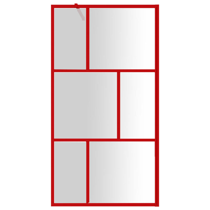 Load image into Gallery viewer, VidaXL Inloopdouchewand transparant 115x195 cm ESG-glas rood
