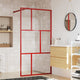 VidaXL Inloopdouchewand transparant 115x195 cm ESG-glas rood