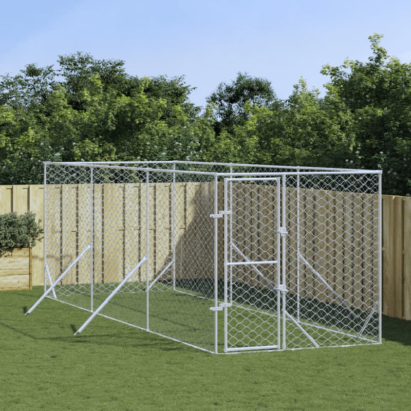 Load image into Gallery viewer, VidaXL Hondenkennel voor buiten 2x6x2 m gegalvaniseerd staal zilver
