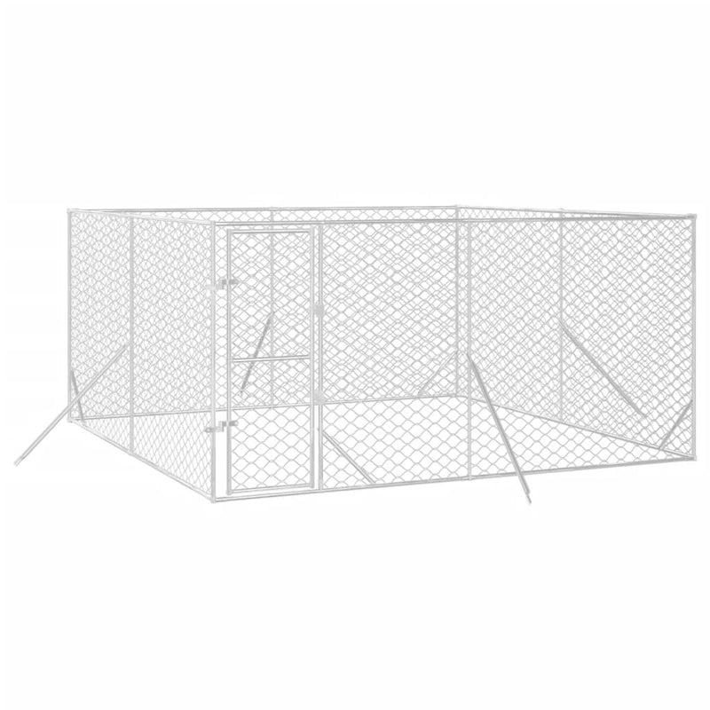 Load image into Gallery viewer, VidaXL Hondenkennel voor buiten 4x4x2 m gegalvaniseerd staal zilver
