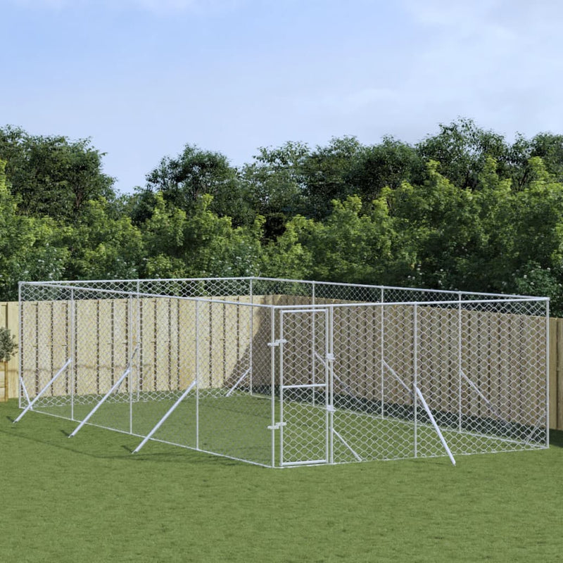 Load image into Gallery viewer, VidaXL Hondenkennel voor buiten 4x8x2 m gegalvaniseerd staal zilver
