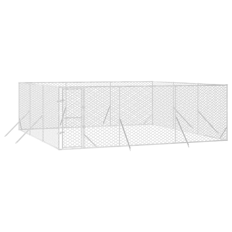 Load image into Gallery viewer, VidaXL Hondenkennel voor buiten 6x6x2 m gegalvaniseerd staal zilver
