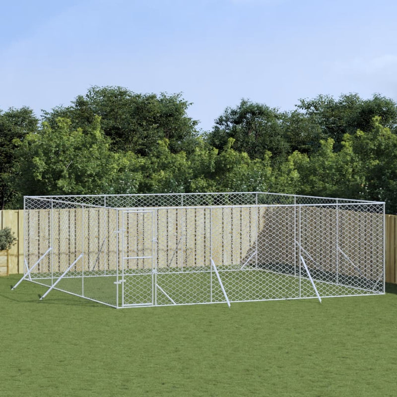 Load image into Gallery viewer, VidaXL Hondenkennel voor buiten 6x6x2 m gegalvaniseerd staal zilver
