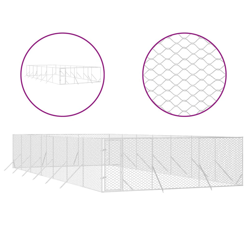 Load image into Gallery viewer, VidaXL Hondenkennel voor buiten 6x14x2 m gegalvaniseerd staal zilver
