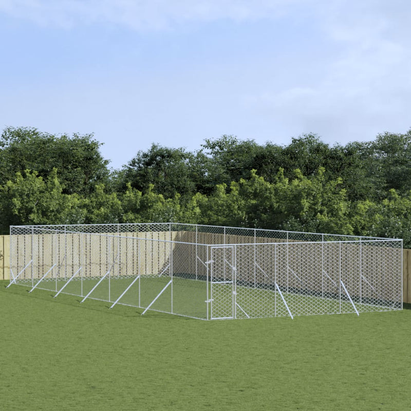 Load image into Gallery viewer, VidaXL Hondenkennel voor buiten 6x14x2 m gegalvaniseerd staal zilver
