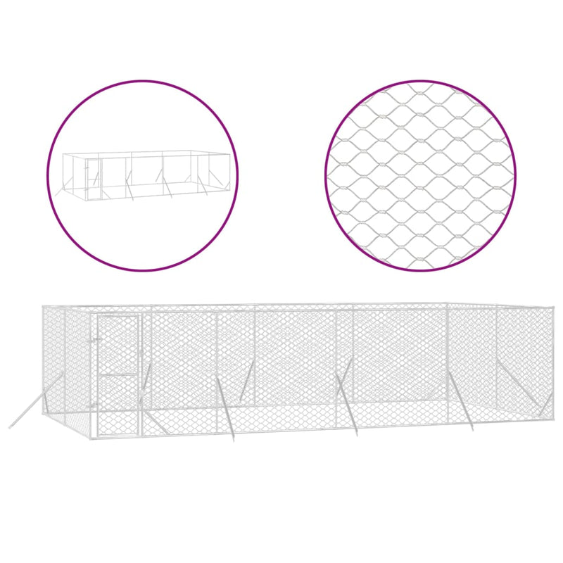 Load image into Gallery viewer, VidaXL Hondenkennel voor buiten 8x4x2 m gegalvaniseerd staal zilver
