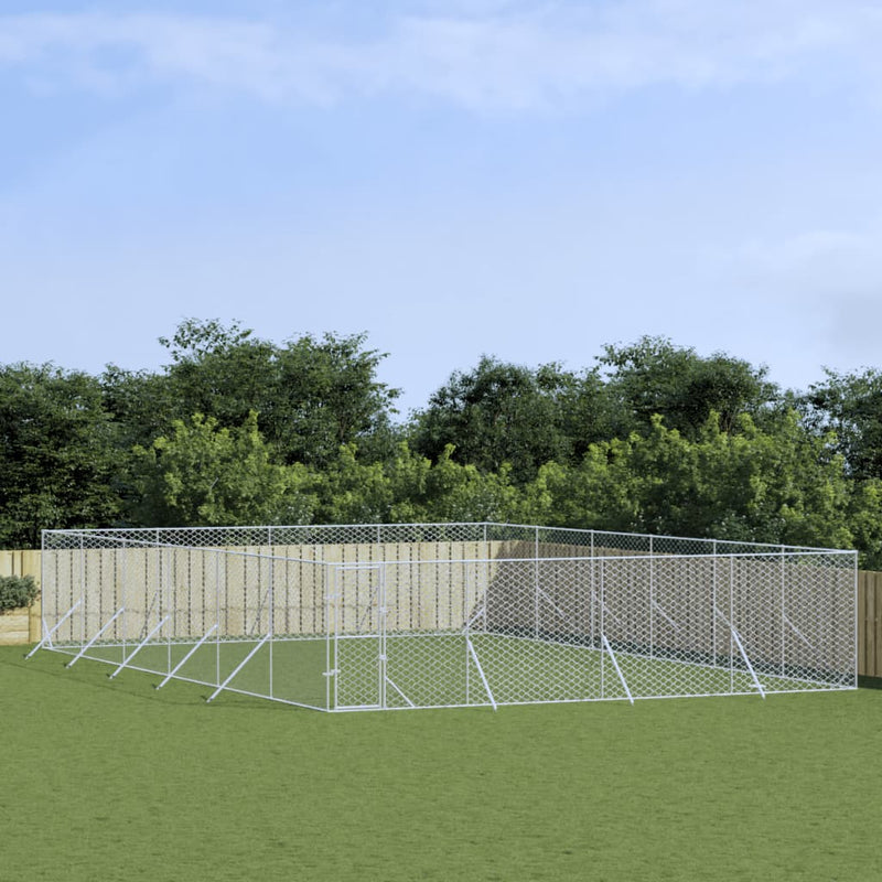 Load image into Gallery viewer, VidaXL Hondenkennel voor buiten 8x12x2 m gegalvaniseerd staal zilver
