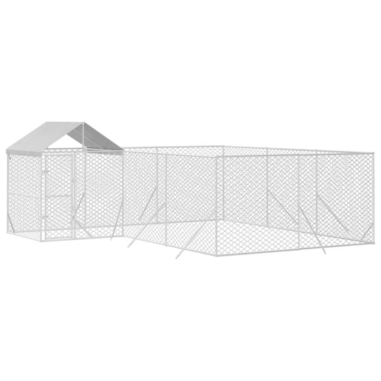 VidaXL Hondenkennel met dak 6x6x2,5 m gegalvaniseerd staal zilver