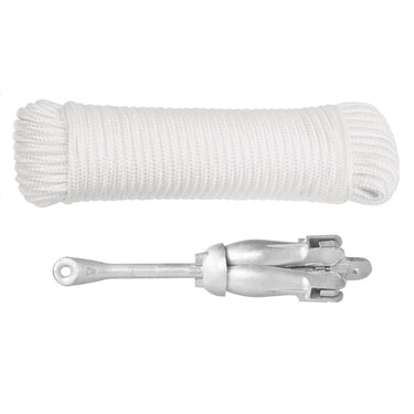 Vidaxl anker met touw inklapbaar 2,5 kg smeedijzer zilverkleurig