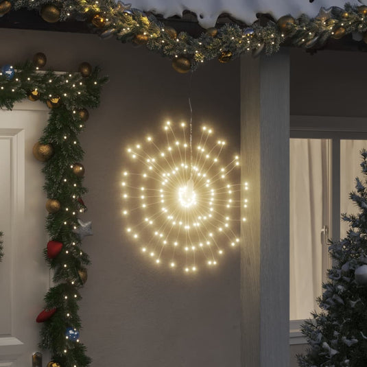 VidaXL Kerstverlichting vuurwerk 2 st 140 warmwitte LED's 17 cm