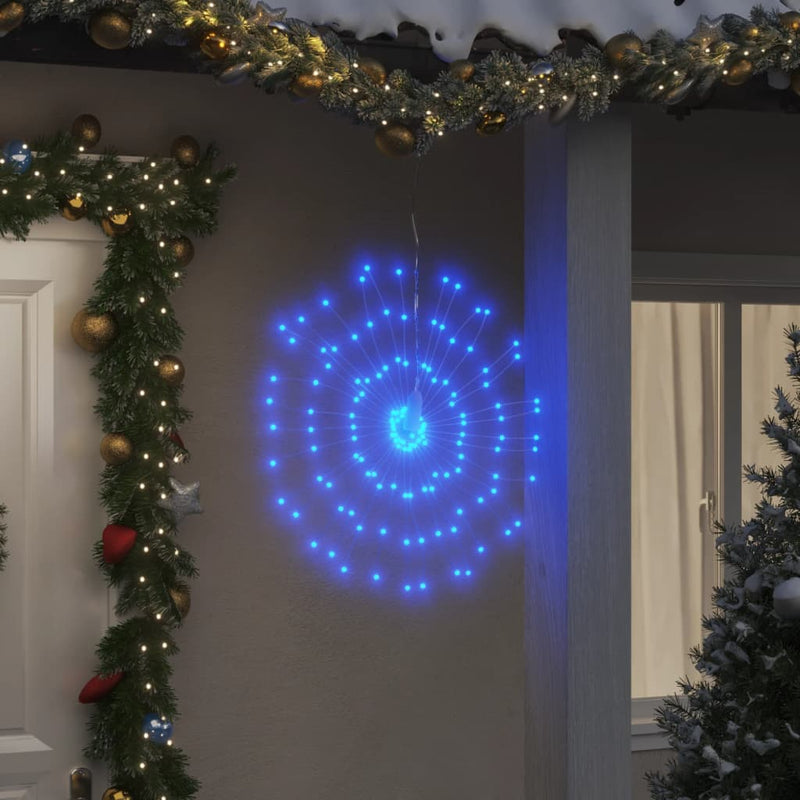 Load image into Gallery viewer, VidaXL Kerstverlichting vuurwerk 2 st 140 blauwe LED's 17 cm
