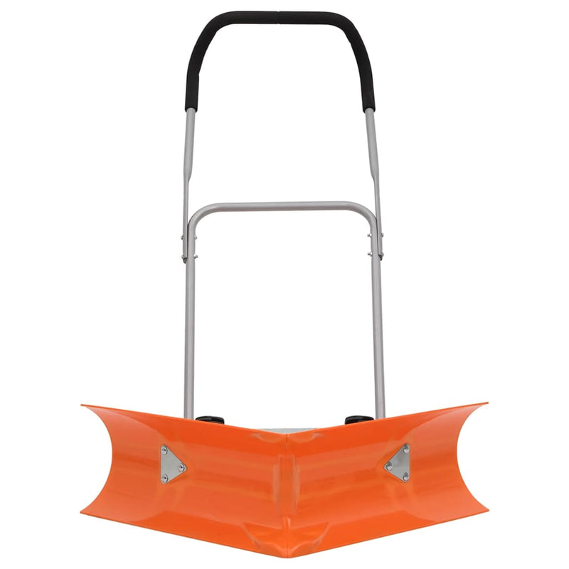 Load image into Gallery viewer, Vidaxl sneeuwschep dubbelhoekig met uitschuifbaar handvat staal oranje

