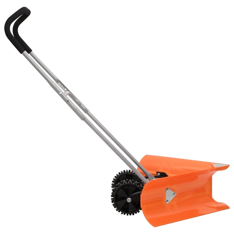 Load image into Gallery viewer, Vidaxl sneeuwschep dubbelhoekig met uitschuifbaar handvat staal oranje
