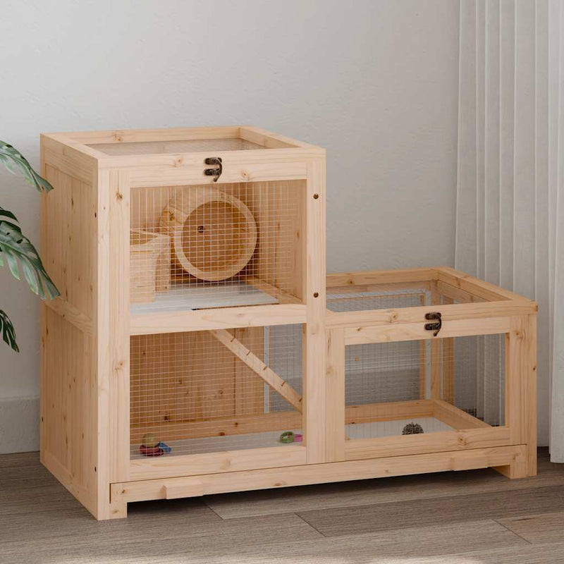 Load image into Gallery viewer, Vidaxl hamsterkooi 81x40x60 cm massief vurenhout
