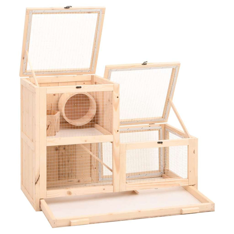 Load image into Gallery viewer, Vidaxl hamsterkooi 81x40x60 cm massief vurenhout
