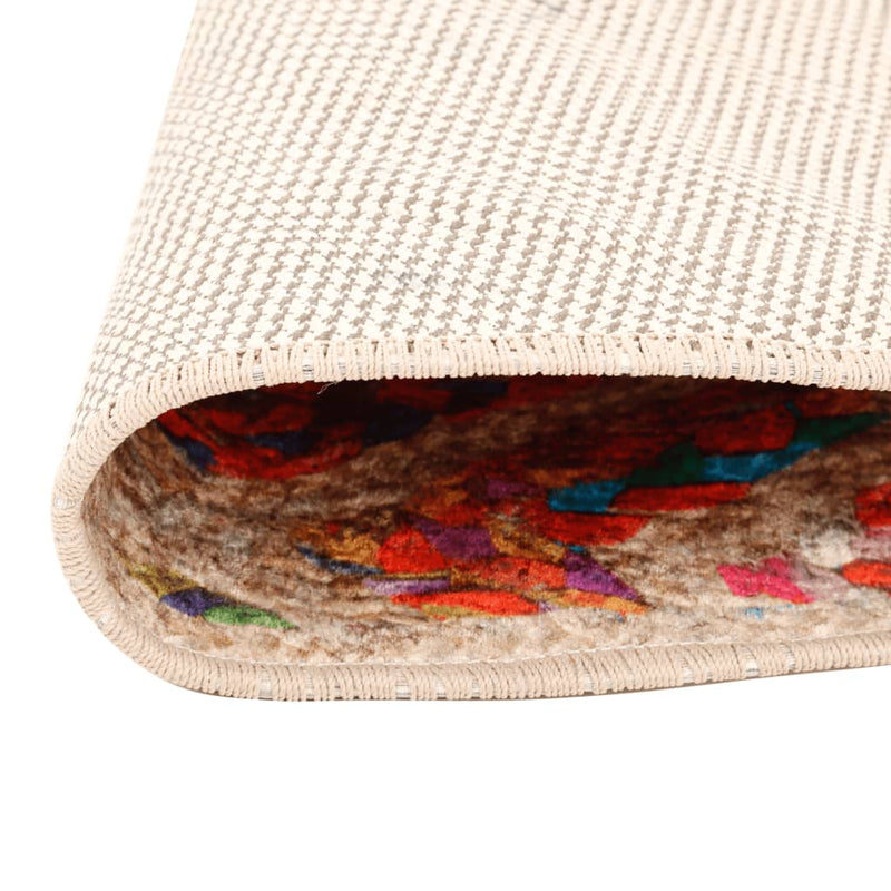 Load image into Gallery viewer, Vidaxl vloerkleed wasbaar anti-slip ø 120 cm meerkleurig
