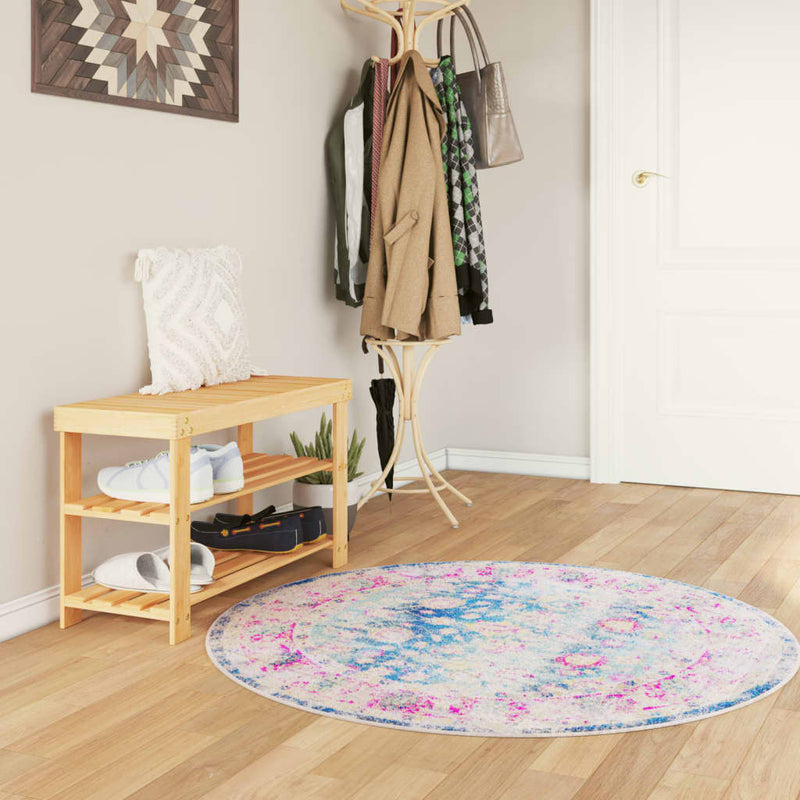 Load image into Gallery viewer, Vidaxl vloerkleed wasbaar anti-slip ø 120 cm meerkleurig
