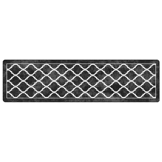 Vidaxl vloerkleed wasbaar anti-slip 80x300 cm zwart en wit