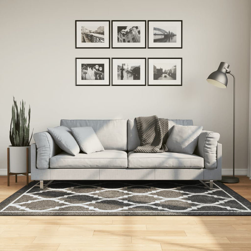 Load image into Gallery viewer, Vidaxl vloerkleed wasbaar anti-slip 120x180 cm zwart en wit
