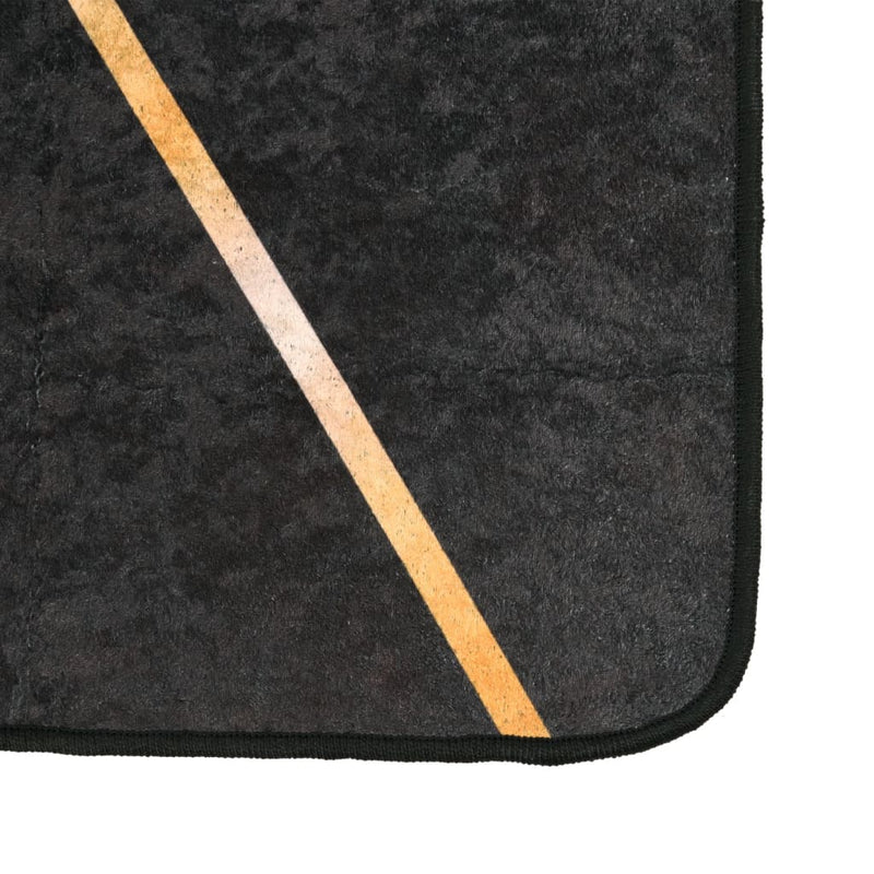 Load image into Gallery viewer, Vidaxl vloerkleed wasbaar anti-slip 120x180 cm zwart en goudkleurig

