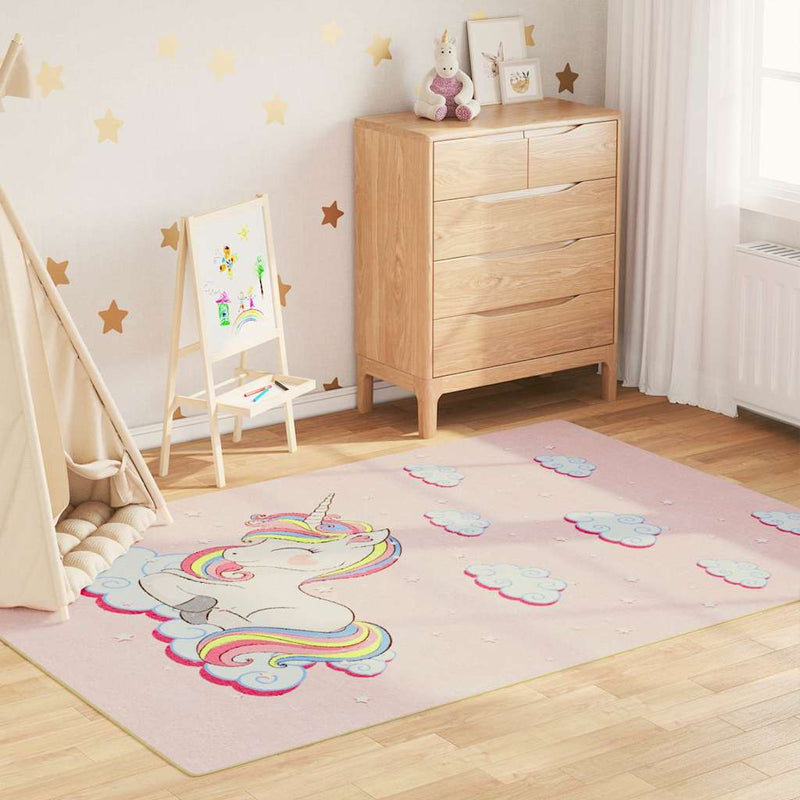 Load image into Gallery viewer, Vidaxl kindervloerkleed eenhoorn wasbaar antislip 160x230 cm groen
