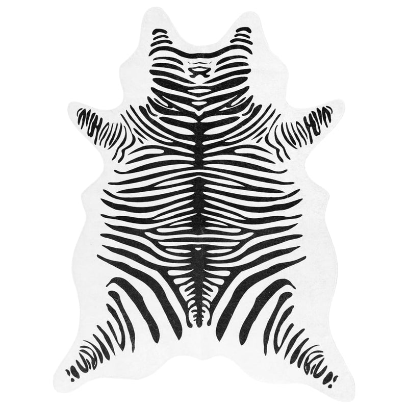 Load image into Gallery viewer, Vidaxl vloerkleed zebrapatroon wasbaar anti-slip 120x170 cm zwart wit
