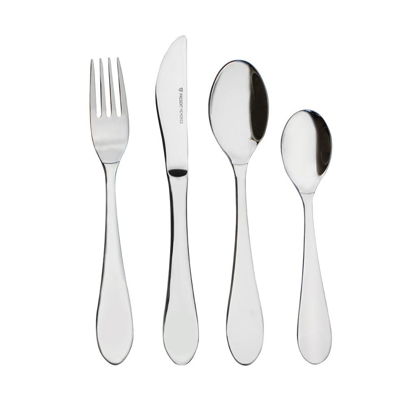 Load image into Gallery viewer, Kinderbestek - 4 delig - blanco - zilver
