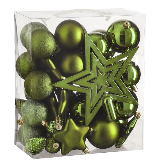 Overige merken kerstballen onbreekbaar 40 stuks donkergroen