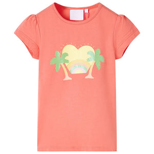 VidaXL Kindershirt 104 koraalkleurig