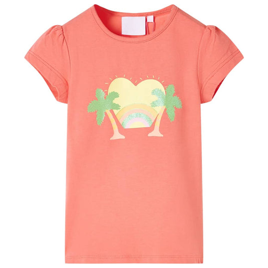VidaXL Kindershirt 140 koraalkleurig