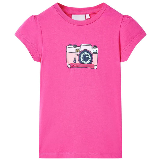 VidaXL Kindershirt 92 donkerroze