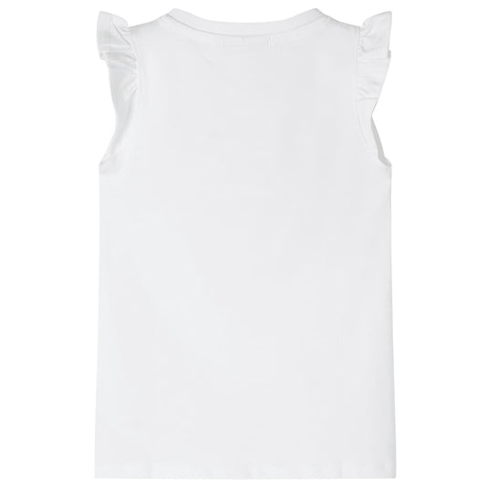 VidaXL Kindershirt met mouwen met ruches 92 wit
