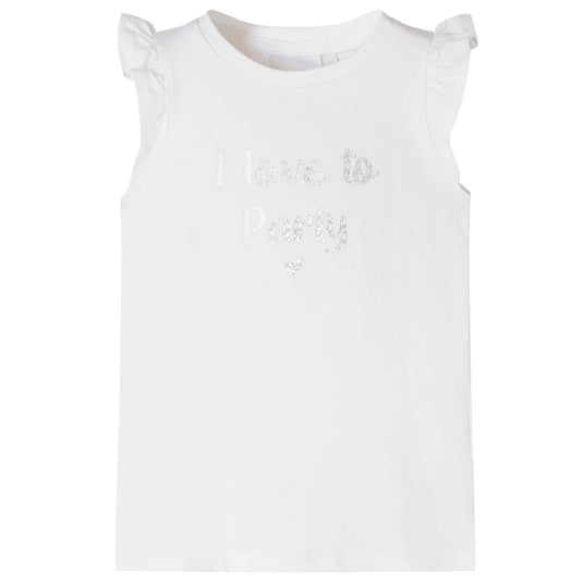 VidaXL Kindershirt met mouwen met ruches 128 wit